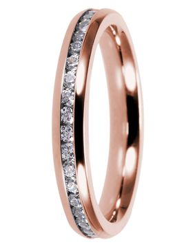 Bosie rosegold plated alliance ring with cubic zirconia ST3453-3 PVD-ROSE