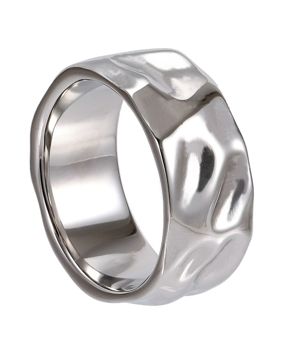 Lykka Strong textured steel ring