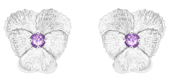 Tammi Jewellery Viola amethyst silver earrings S4529A