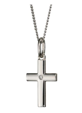 Saurum diamond silver cross necklace SA501730000
