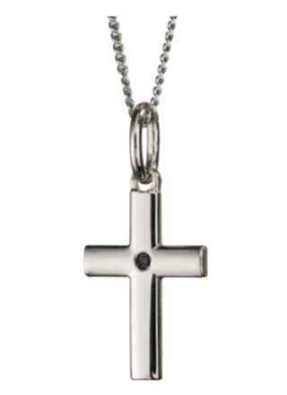 Saurum diamond silver cross necklace SA501733000