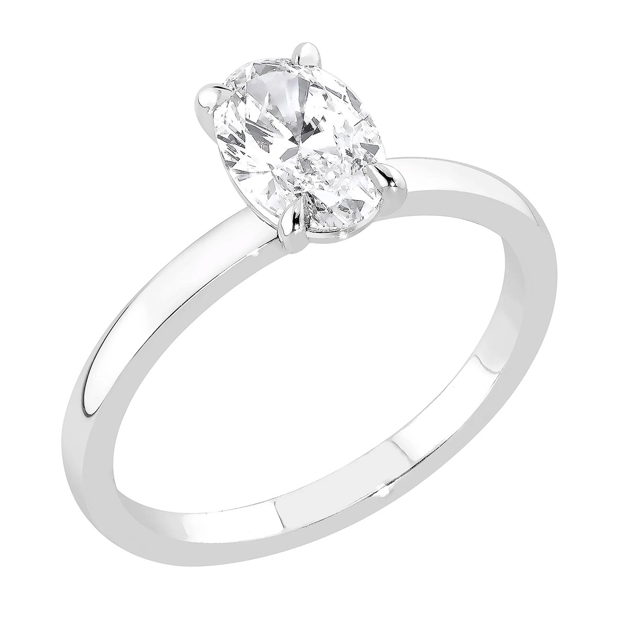 Sandberg Kastepisara diamond ring lag-grown oval 0.50ct M-46w-SYN