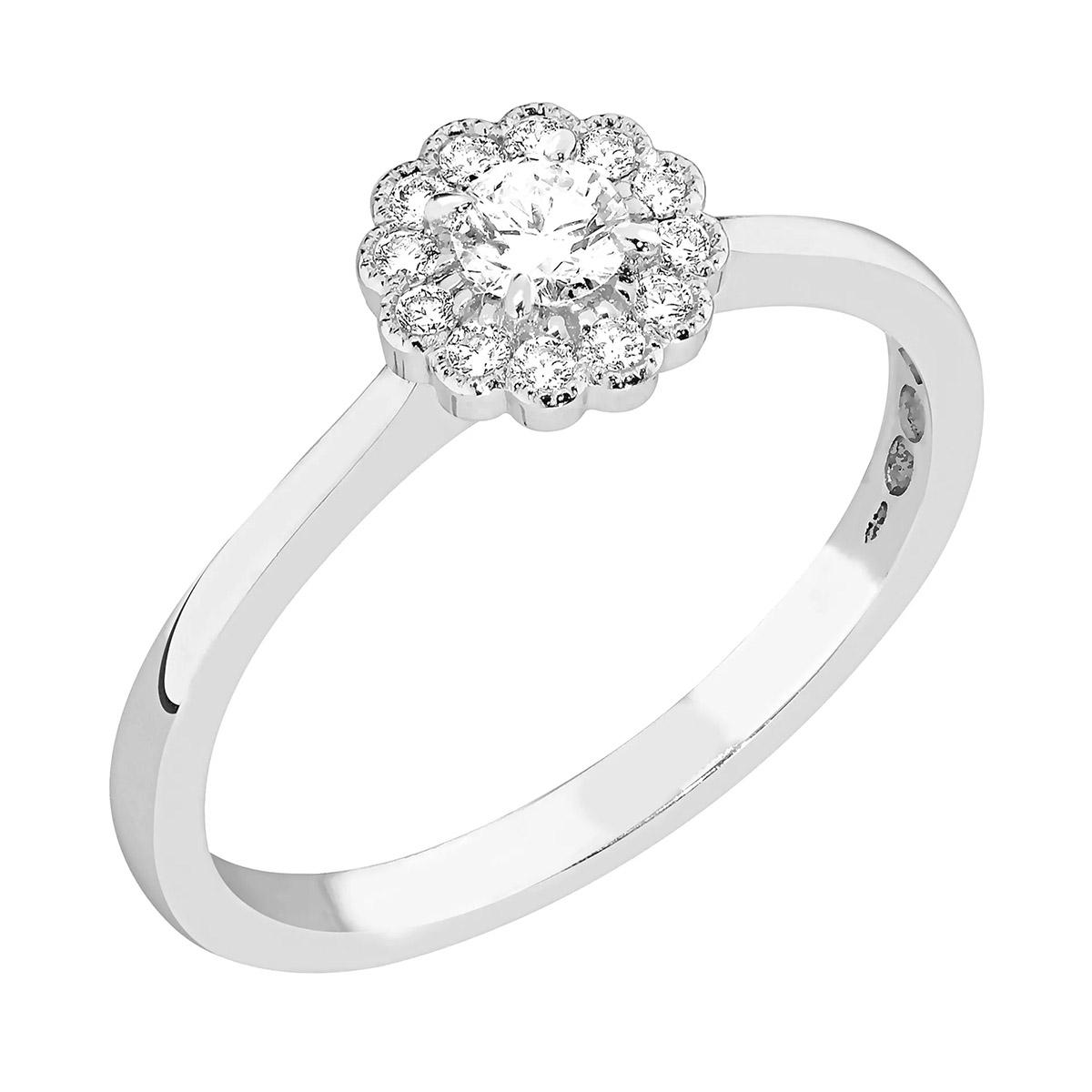 Sandberg Kukkaniitty diamond ring halo M-872w