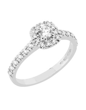 Sandberg Toivomuslähde diamond ring halo 0.39ct V-705w