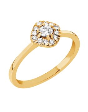 Sandberg Toivomuslähde diamond ring halo 0.27ct V-707Bk