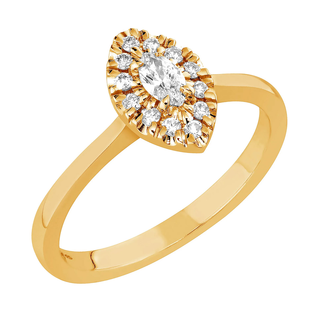 Sandberg Toivomuslähde diamond ring marquise halo 0.20ct V-923k