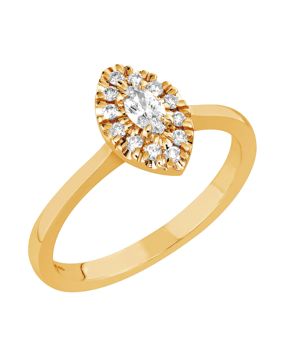 Sandberg Toivomuslähde diamond ring marquise halo 0.20ct V-923k
