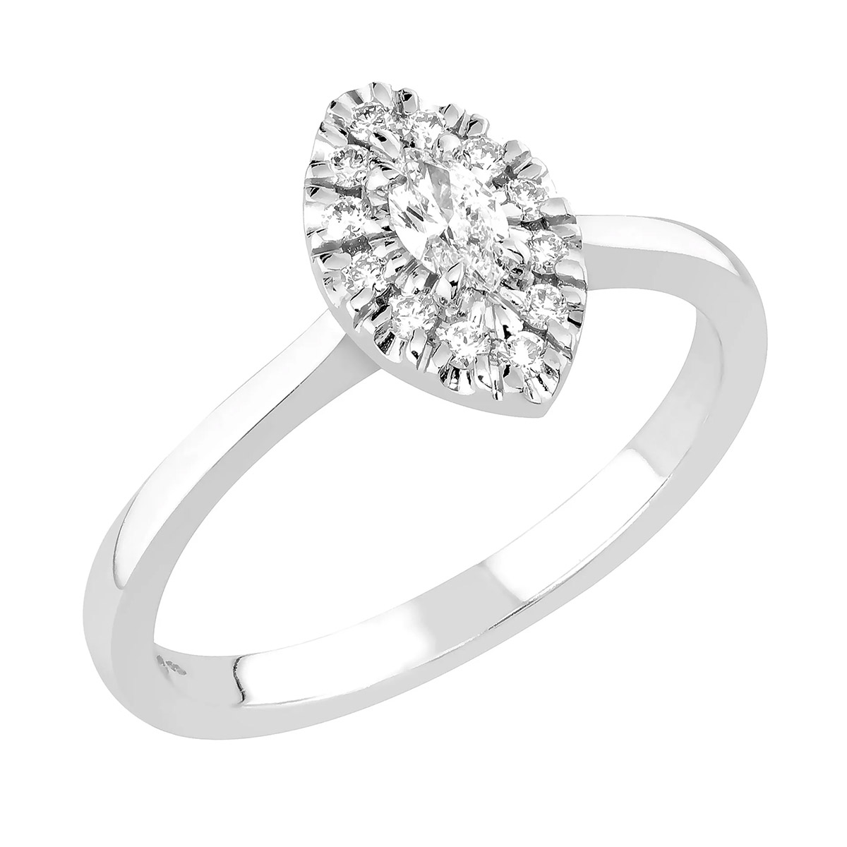 Sandberg Toivomuslähde diamond ring marquise halo 0.20ct V-923w