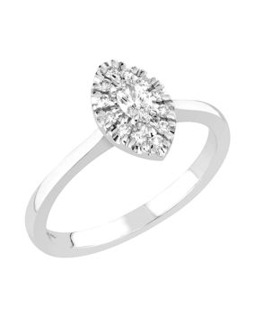 Sandberg Toivomuslähde diamond ring marquise halo 0.20ct V-923w