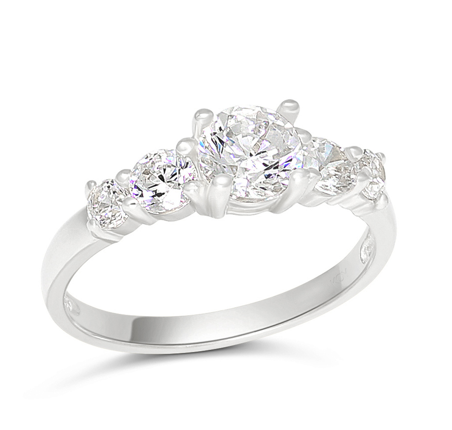 Silver baby ring side-stone SBR-1291Z