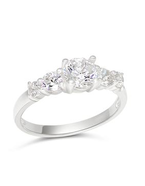 Silver baby ring side-stone SBR-1291Z