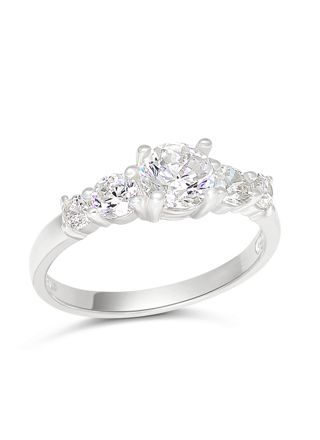 Silver baby ring side-stone SBR-1291Z