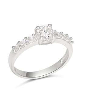 Baby ring silver side-stone SBR-8133Z