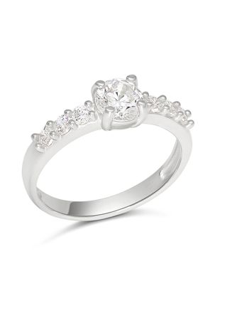 Baby ring silver side-stone SBR-8133Z