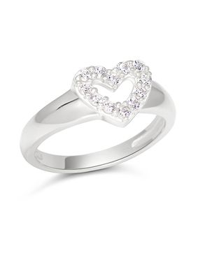 Baby ring  heart silver pave SBR-8135Z