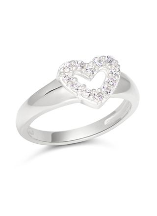 Baby ring heart silver pave SBR-8135Z