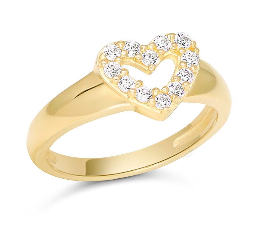 Gold-plated Baby ring  heart pave  SBR-8135ZG