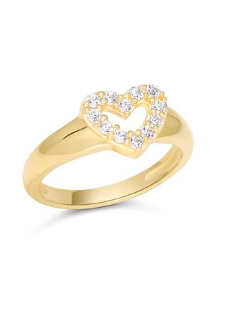 Gold baby ring heart 14-karat pave BR-8135Z