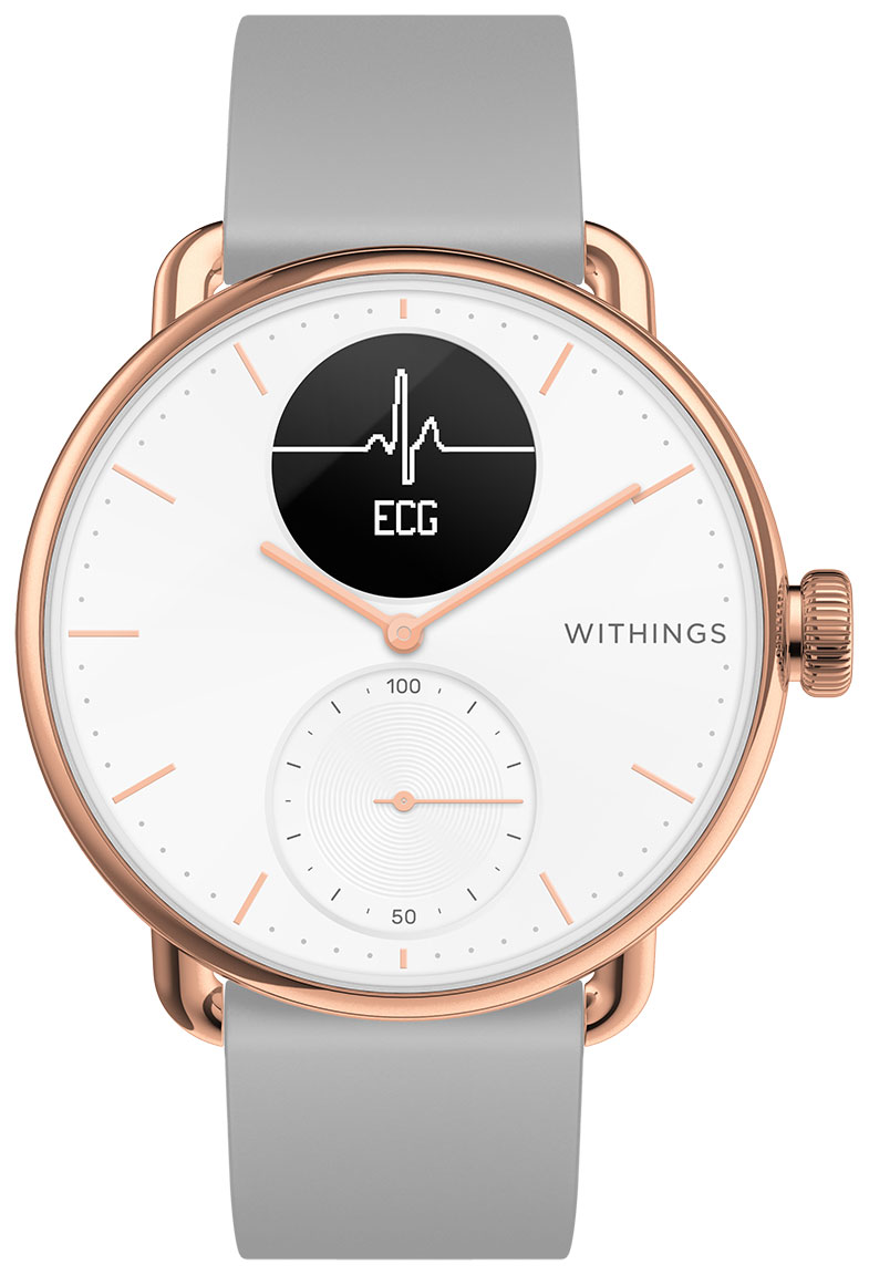 Withings ScanWatch Rose Gold Grey 38mm HWA09 model 5 All Int watchesonline