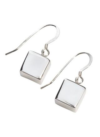 Silver Bar kube hanging earrings 8 mm 983