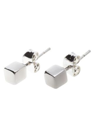 Silver Bar kube studearrings 6 mm 987