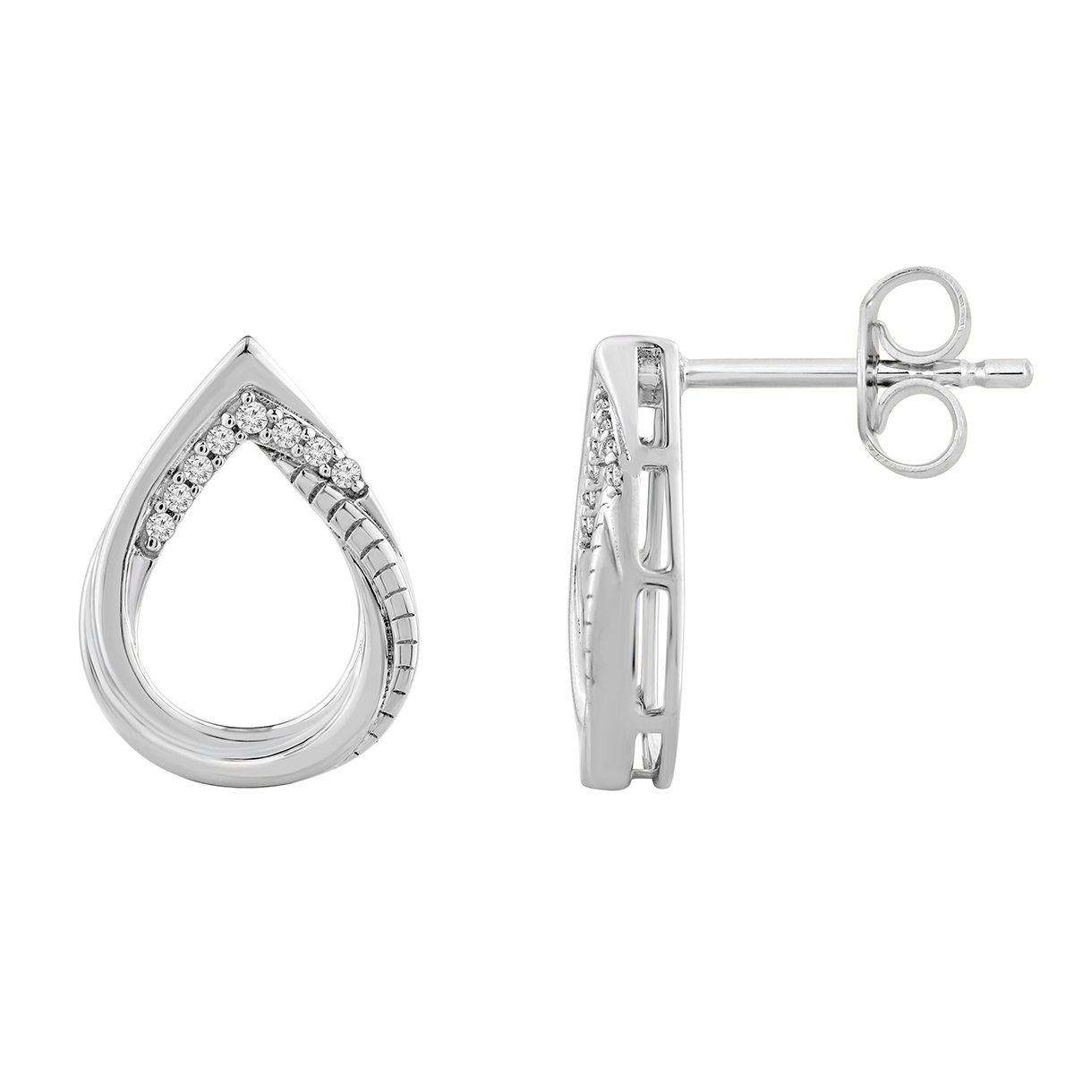 Lykka Elegance white gold diamond earrings 10,0 x 13,6 mm 