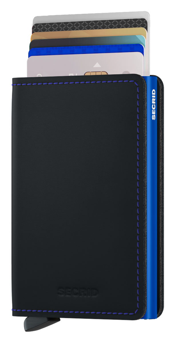 Secrid Slimwallet Matte Black & Blue