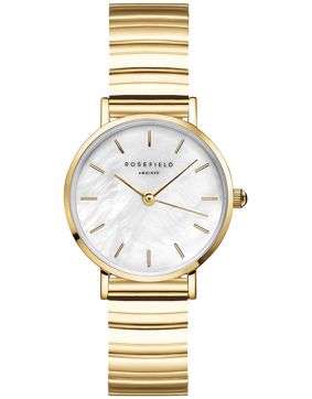 Rosefield Small Edit White MOP Half-Moon Steel Gold SEWGSG-SE02