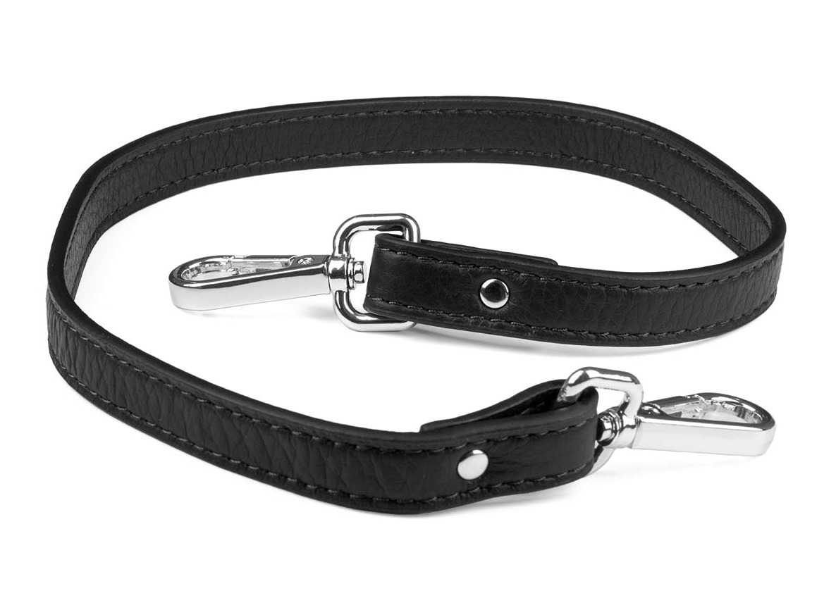 Aarni short moose leather purse strap black/silver