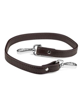 Aarni short moose leather bag strap dark brown/silver