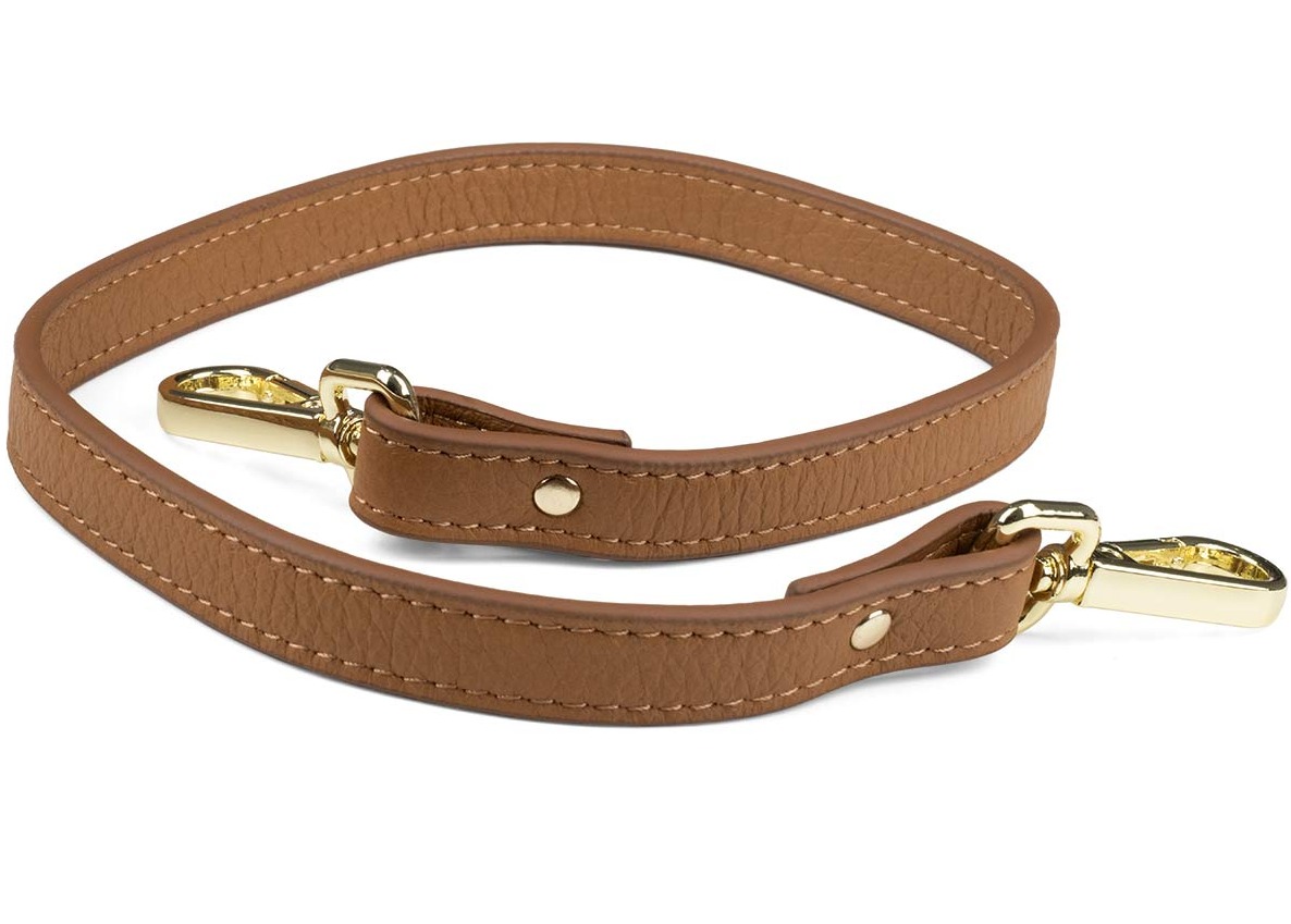 Aarni short moose leather purse strap cognac/gold