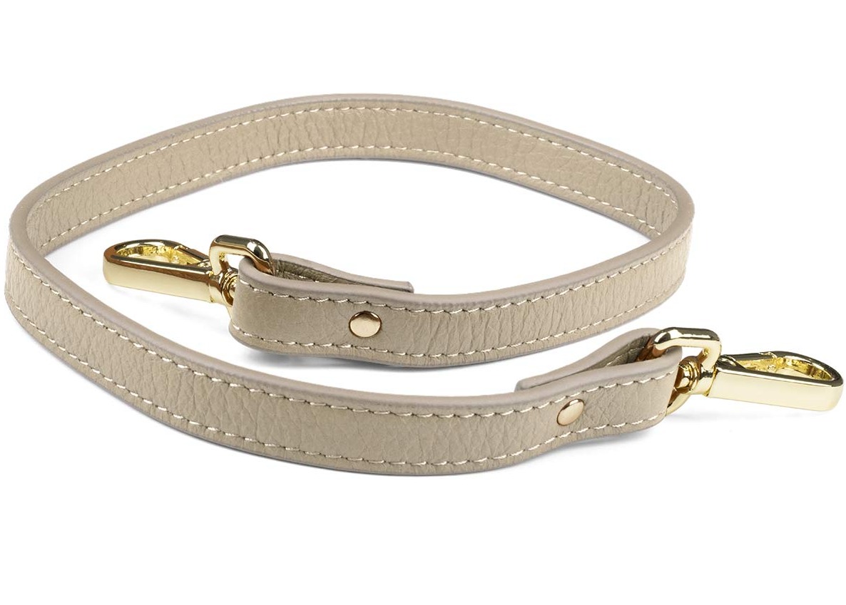 Aarni short moose leather bag strap taupe/gold