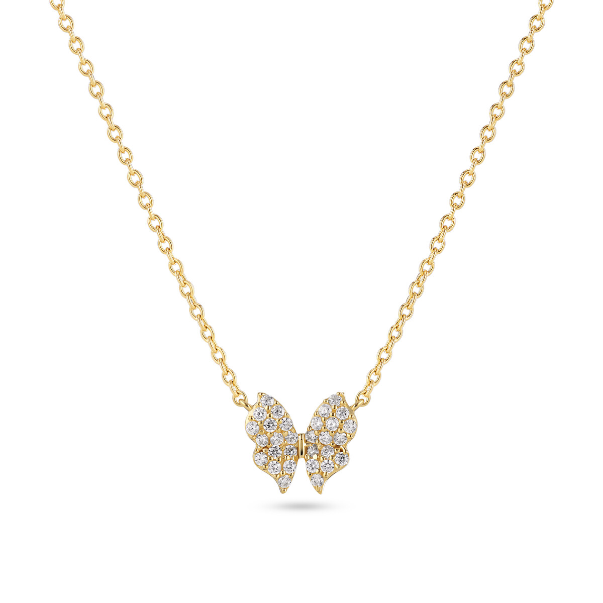 Sif Jakobs Essenza Farfalla gold-plated silver necklace SJ-N2700-CZ-YG