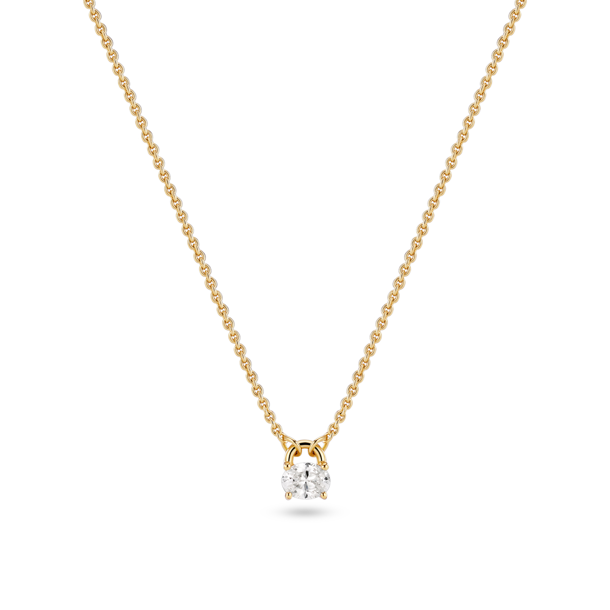 Sif Jakobs Essenza Ovale gold-plated silver necklace SJ-N2744-CZ-YG