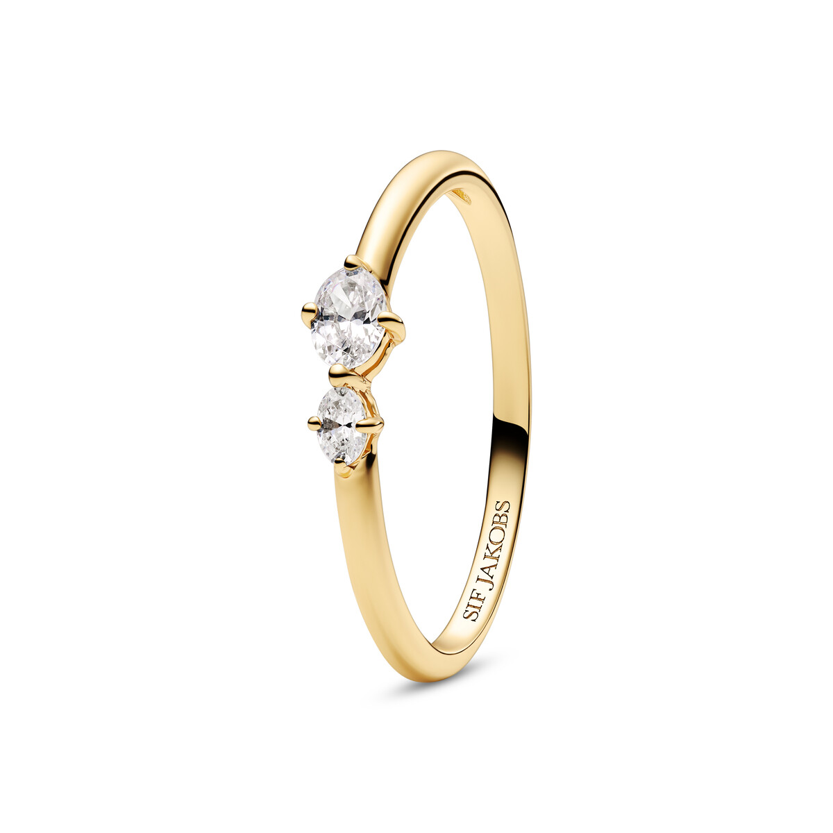 Sif Jakobs Essenza Ovale Due gold-plated silver ring SJ-R2745-CZ-YG