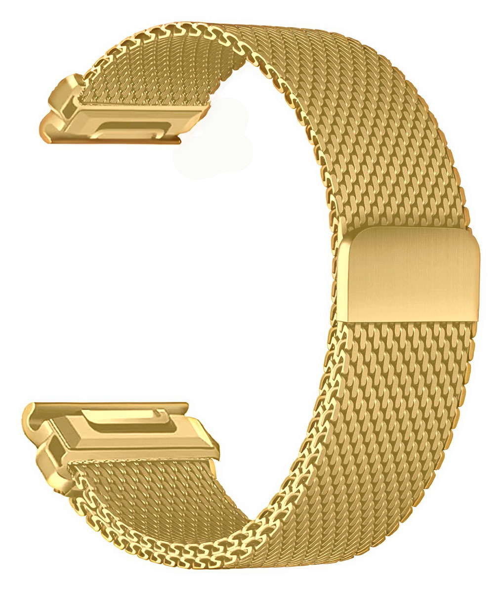 Tiera Garmin Milanese mesh steel strap 22mm with quick release gold