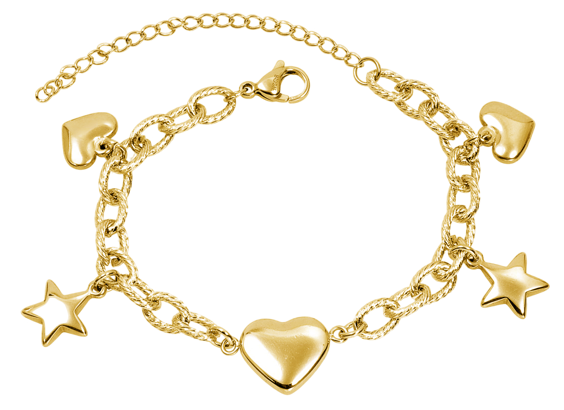 Bosie hearts and stars gold bracelet anklet SL2454G