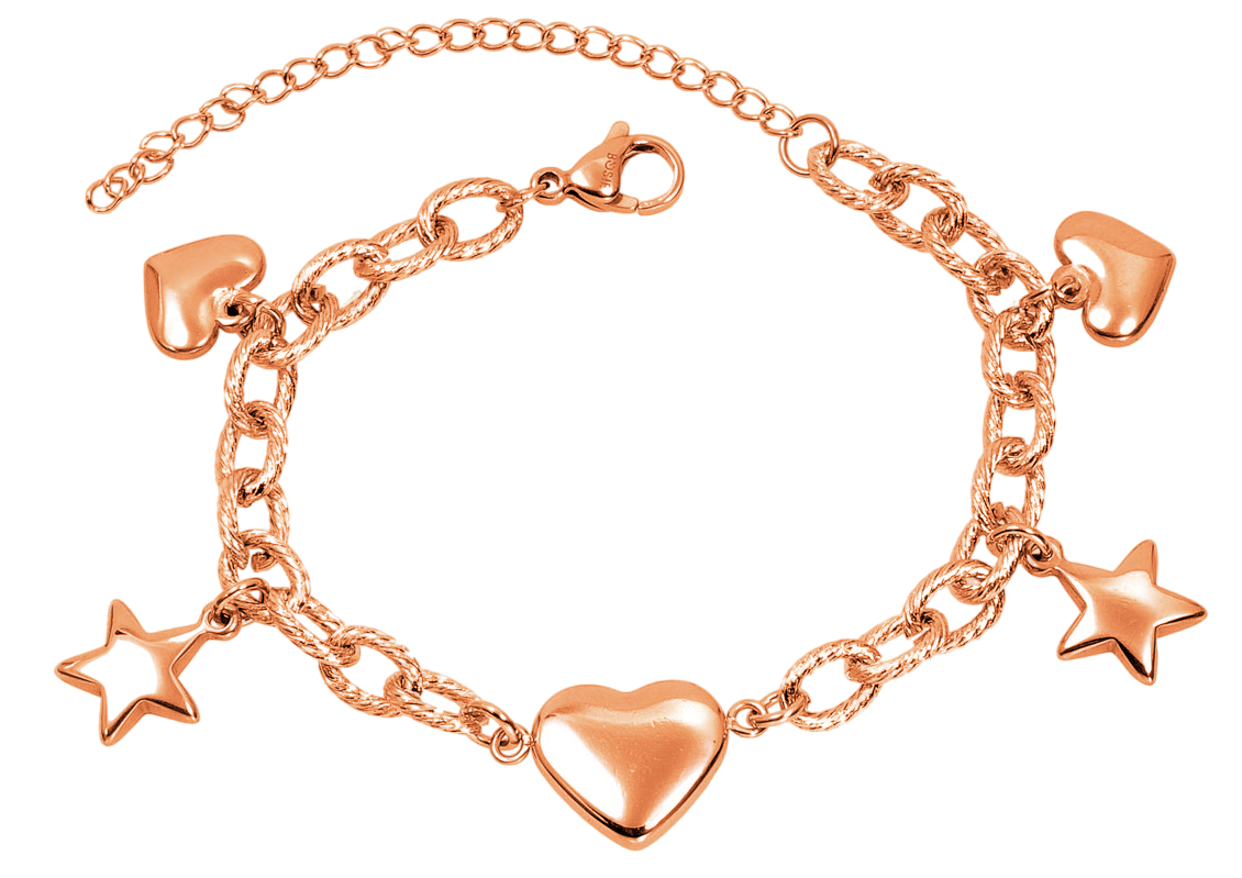 Bosie hearts and stars rose gold bracelet anklet SL2454R