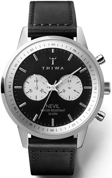 Triwa NEST118 Slate Nevil Black Sewn Classic Silver watchesonline