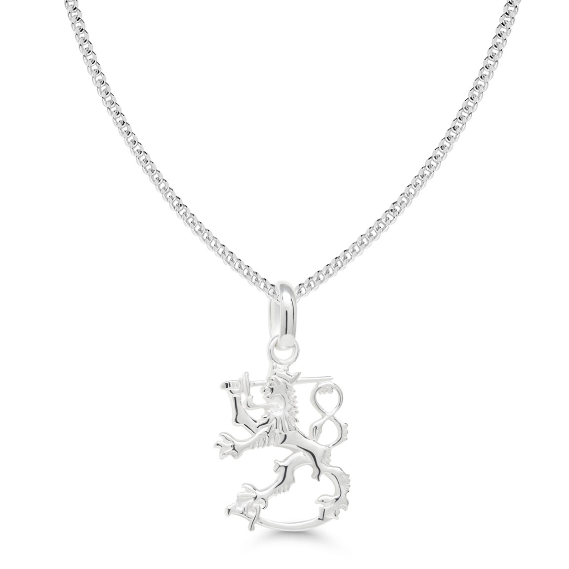Finnish Lion Silver Necklace SLR-15/45cm