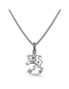 Finnish Lion Silver Necklace Oxidized SLR-15X/45cm