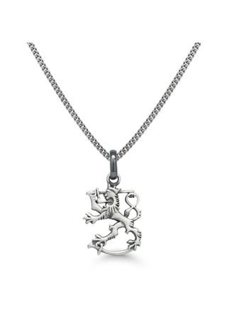 Finnish Lion Silver Necklace Oxidized SLR-15X/45cm