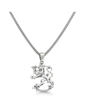 Finnish Lion Silver Necklace Oxidized SLR-20X/45cm