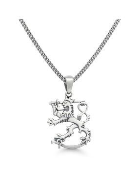 Finnish Lion Silver Necklace Oxidized SLR-25X/50cm