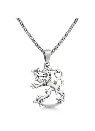 Finnish Lion Silver Necklace Oxidized SLR-30X/50cm