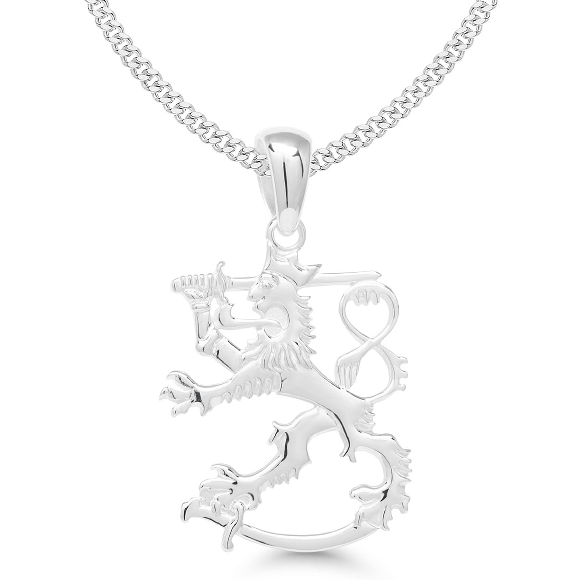 Finnish Lion Silver Necklace SLR-35/50cm