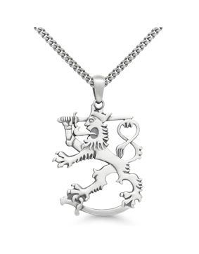 Finnish Lion Silver Necklace Oxidized SLR-35X/50cm