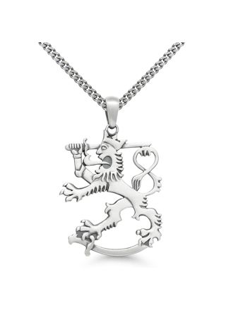 Finnish Lion Silver Necklace Oxidized SLR-35X/50cm