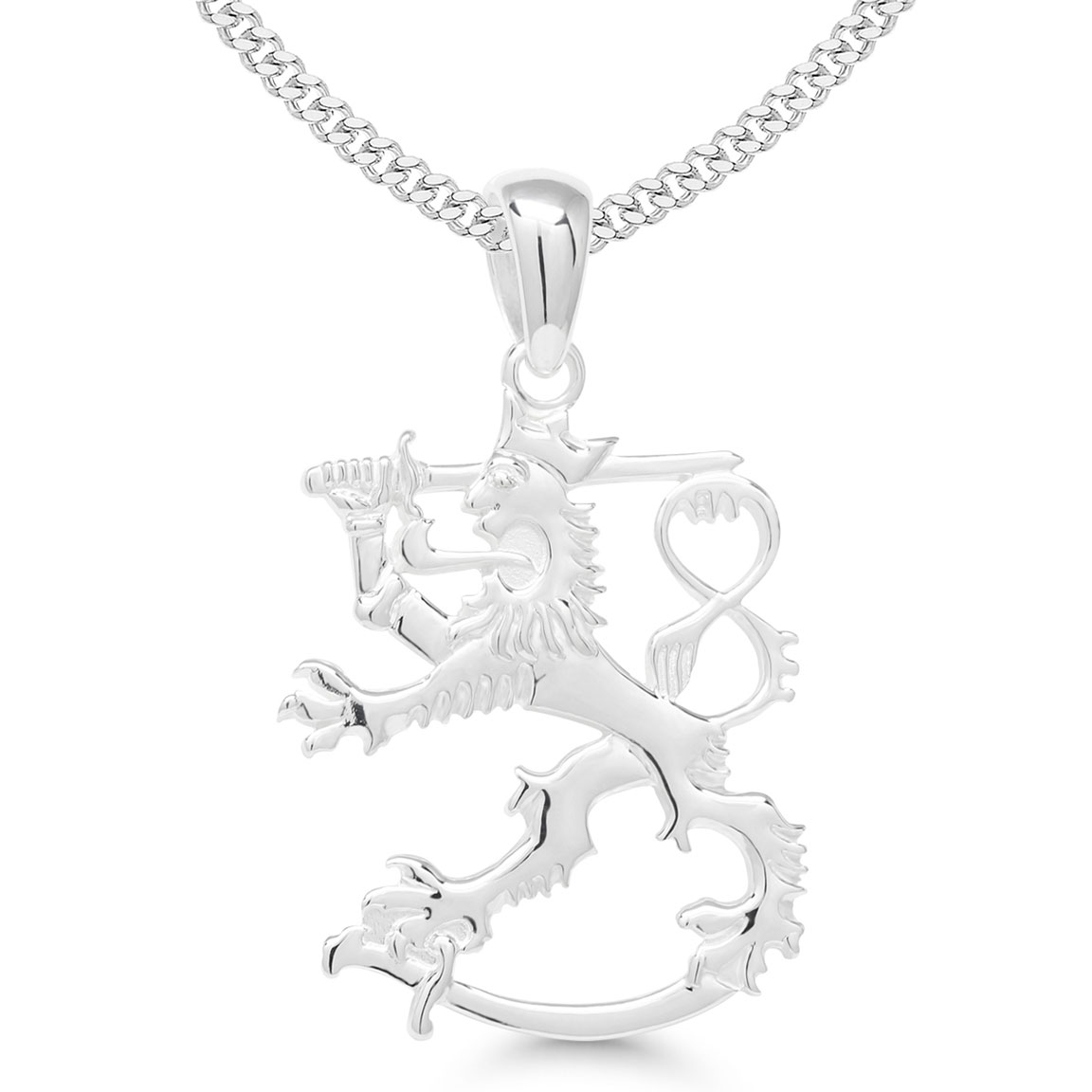 Finnish Lion Silver Necklace SLR-40/50cm