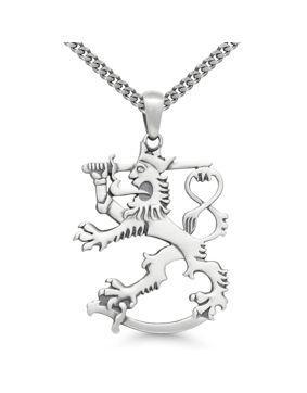 Finnish Lion Silver Necklace Oxidized SLR-40X/50cm